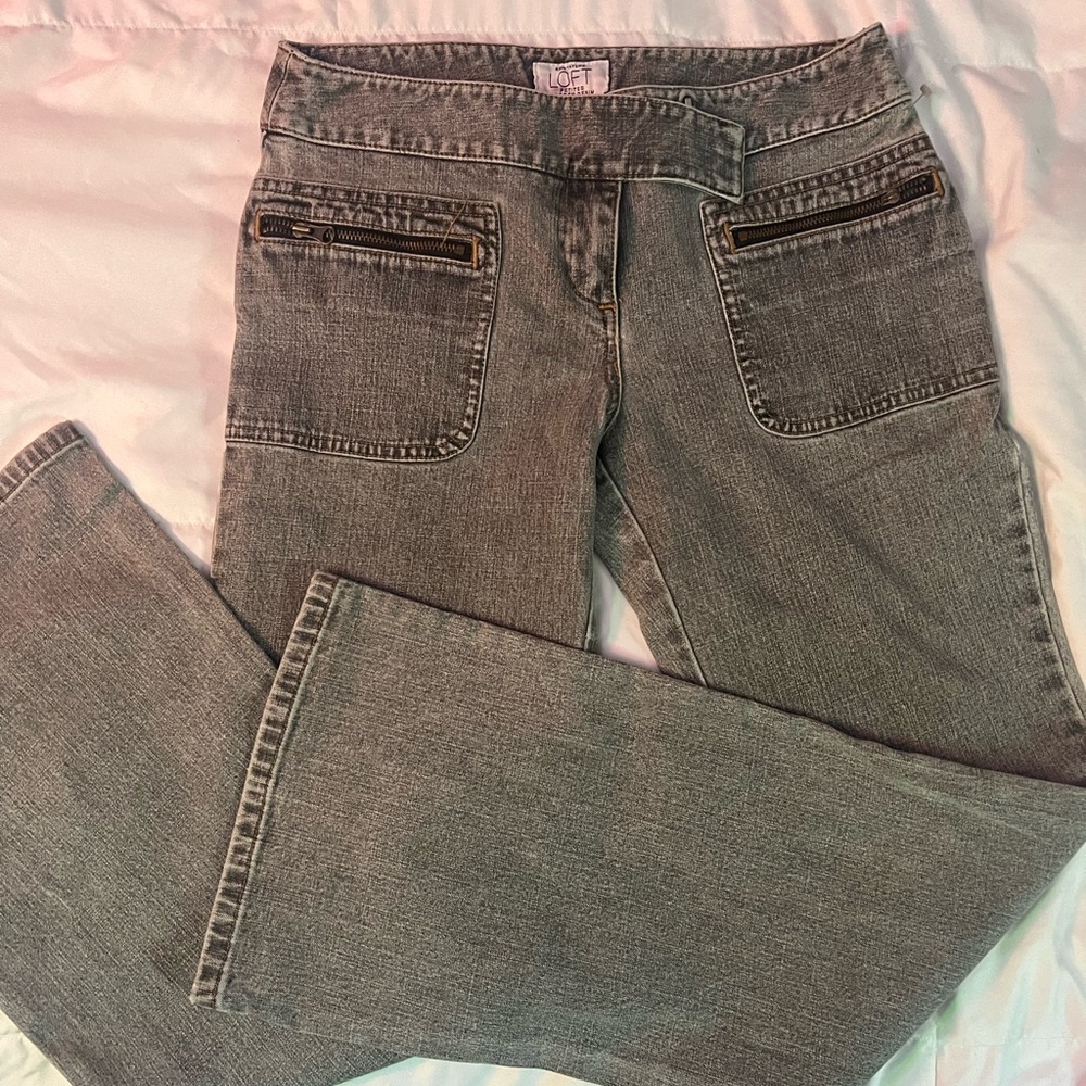 Grey lowrise bootcut jeans